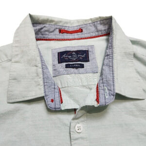 Men's Casual shirt Button down Short sleeves Cotton Size XL ACROSS THE POND